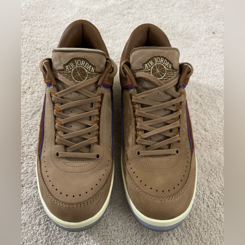 Jordan 2 Retro Low x Two 18 British Tan/Gym Red/Rocky Tan. Men’s size 11